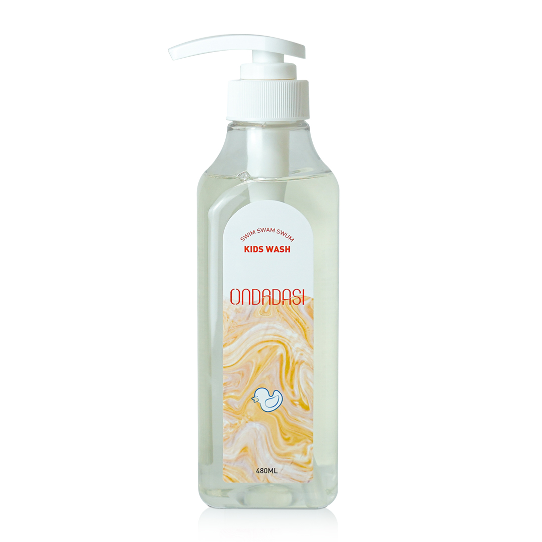 [온다다시] 수영장 올인원 키즈워시 약산성 샴푸 바디워시 저자극 클렌저 480ml