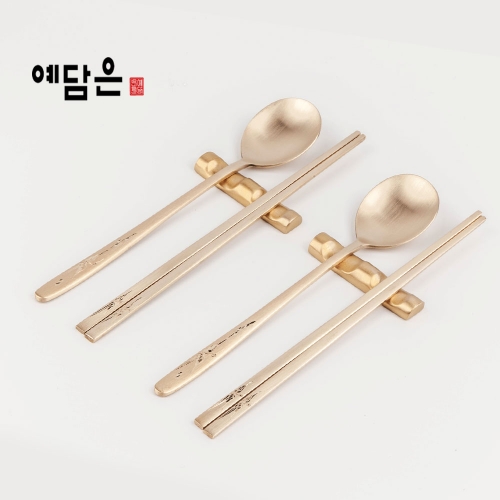 [예담은] 방짜 조각송학수저 2인세트