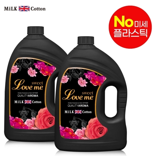 밀크코튼 고농축 퍼퓸 섬유유연제 (러브미향 3.06L 2개)