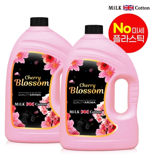 밀크코튼 고농축 퍼퓸 섬유유연제 (체리블라썸향 3.06L 2개)