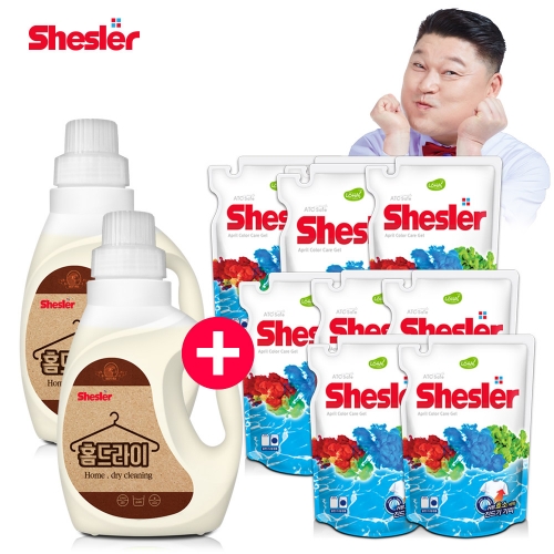 강호동의 쉬슬러 액상 세제 홈드라이전용 650ml 2개+세제리필 500ml 8개