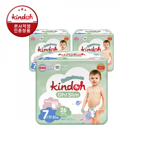[킨도] 프리미엄 기저귀 오슬림 베베가드 팬츠 7단계 특점보 26매x3팩(78매)