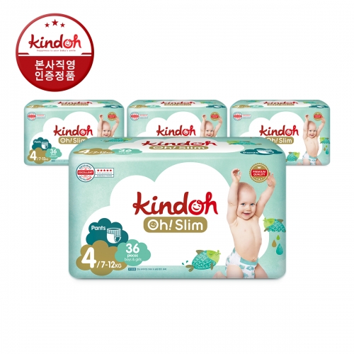 [킨도] 프리미엄 오슬림 팬티형 기저귀 4단계 대형 36매x4팩(144매)
