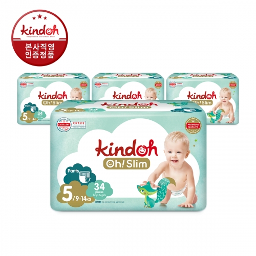 [킨도] 프리미엄 오슬림 팬티형 기저귀 5단계 특대형 34매x4팩(136매)