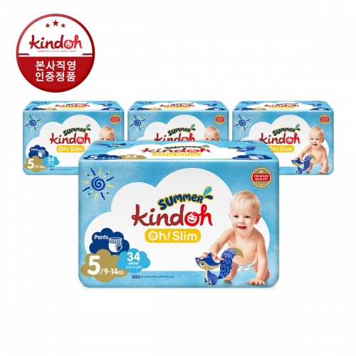 [킨도] 프리미엄 오슬림 썸머 팬티형 기저귀 5단계 특대형 34매x4팩(136매)