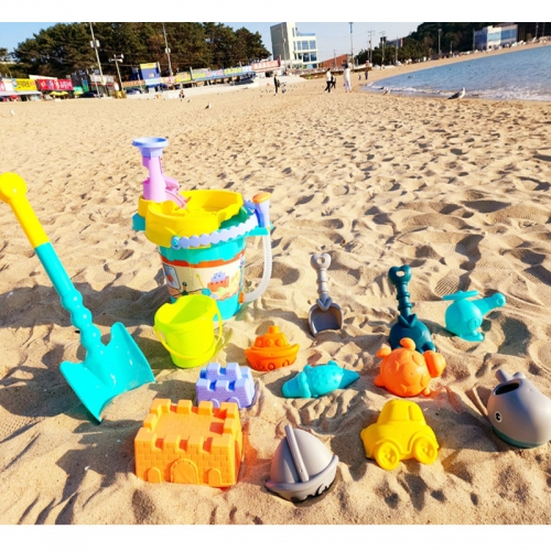 [맘스아이] 점보 버켓 모래놀이 세트 / 15종 대형삽이 들어있는 큰사이즈의 모래놀이 세트