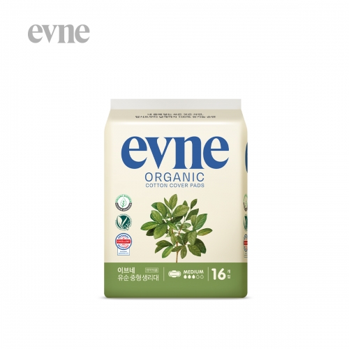 [이브네] 유기농 순면 중형 생리대 16개입