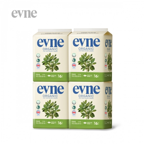 [이브네] 유기농 순면 중형 생리대 16개입X4팩
