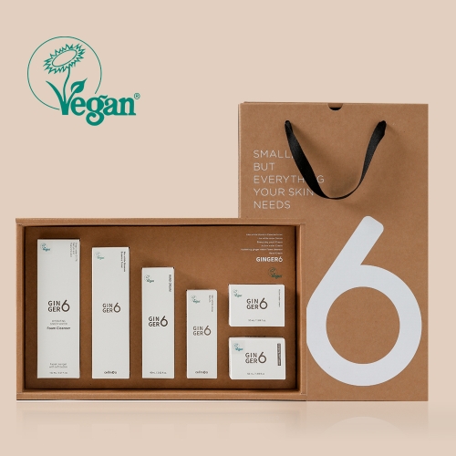 [진저6] 비건 GINGER6 6종선물세트 (토너/세럼/워터크림/펩티크림/폼클렌저/핸드크림)