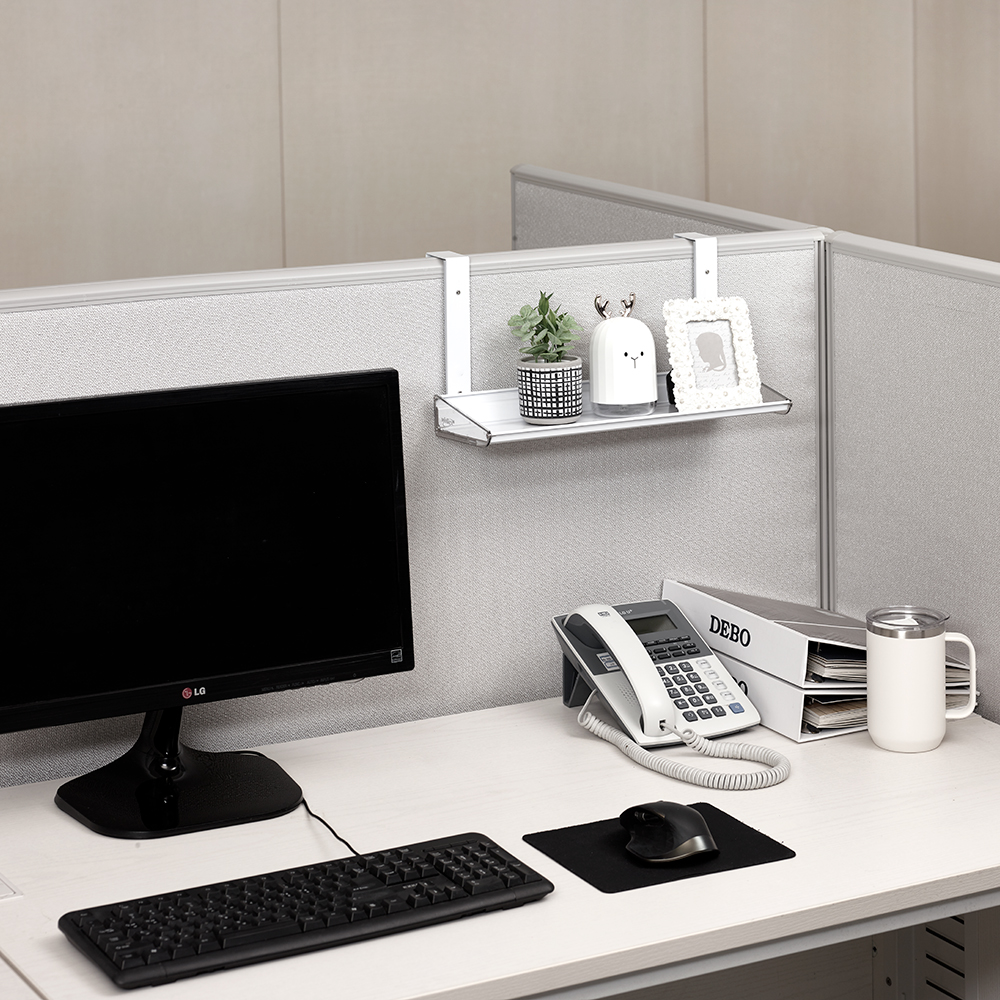 [웰렉스] 무타공 데스크테리어 파티션선반 책상정리 1단선반(고리X) PS200(선반20cm)