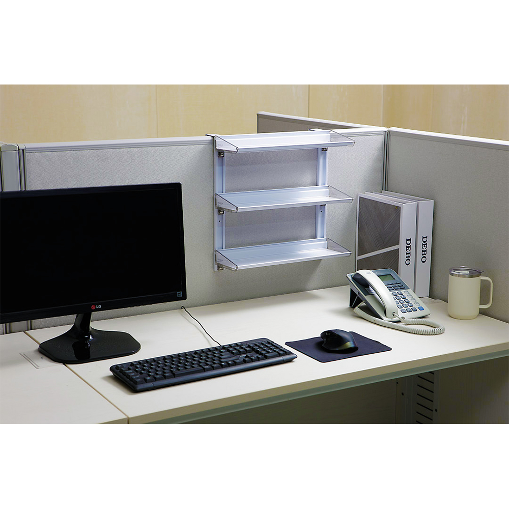 [웰렉스] 무타공 데스크테리어 파티션선반 책상정리 3단선반(고리X) 3PS400(선반40cm)