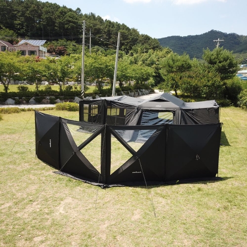 [캠프밸리] 바람막이 캠핑용품 TPU창 윈드스크린쉘터 170 캠핑 (1인용쉘터 낚시텐트 활용)(블랙)