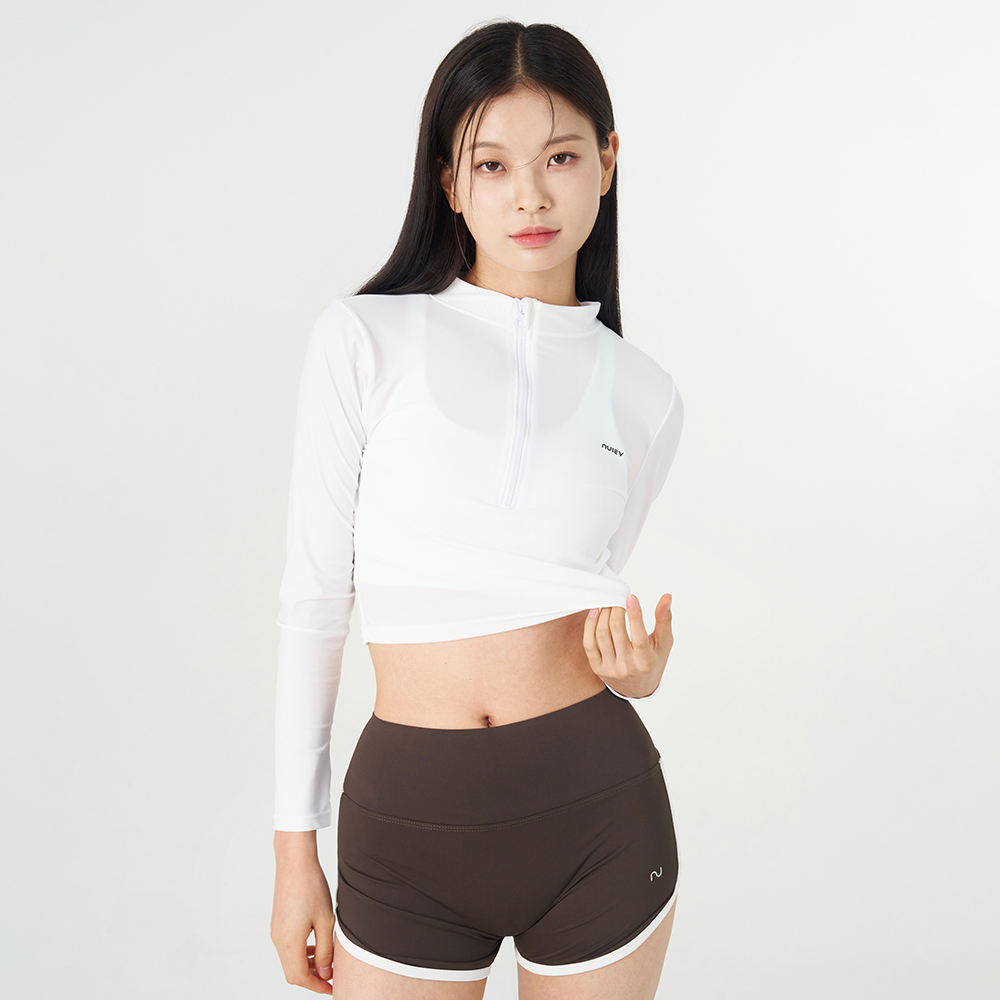 누이브 크롭 반집업 래쉬가드