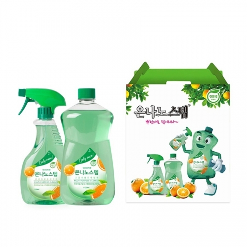 [은나노스텝] 시즌3 다용도 세정제 550ml + 리필 1100ml 2종선물세트