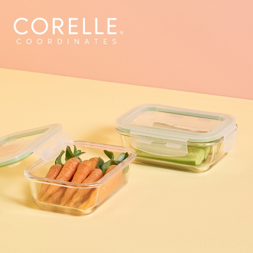 [코렐] 코디네이츠 브리즈 유리 밀폐용기 직사각 2종_(직사각400×2)