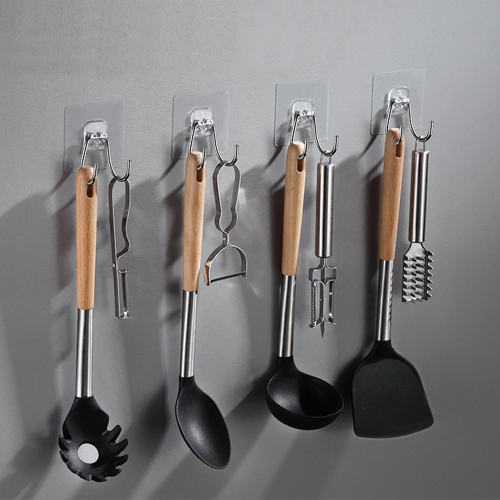 [오라플] 접착식 다용도 벽걸이 2단 스텐후크 10개입