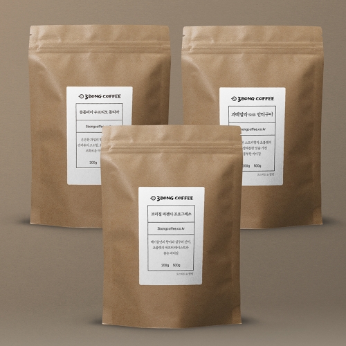 삼봉커피 중남미 원두커피 3종세트 600g (브라질/콜롬비아/과테말라)