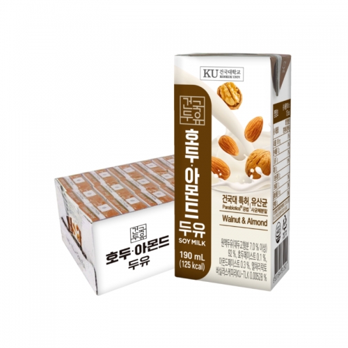 건국우유 호두아몬드두유 190ml 48팩
