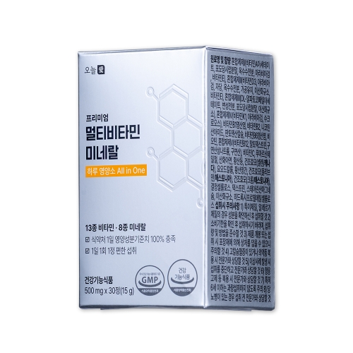 [오늘애] 프리미엄 멀티비타민앤미네랄 부모님 남성 여성 건강 복합비타민 500mgx30정