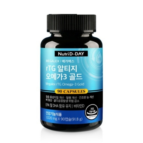 [뉴트리디데이] 메가렉스 rTG 알티지 오메가3 골드 1020mgx90캡슐(3개월분)