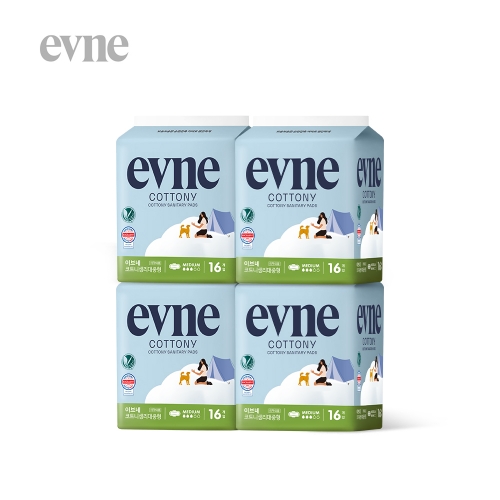 [이브네] 코트니 생리대 중형 16개입X4팩