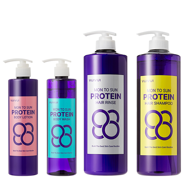 [뷰이뷰이] 벼리 먼투썬 프로틴 샴푸1000g+린스1000g+바디워시500g+바디로션500g 세트