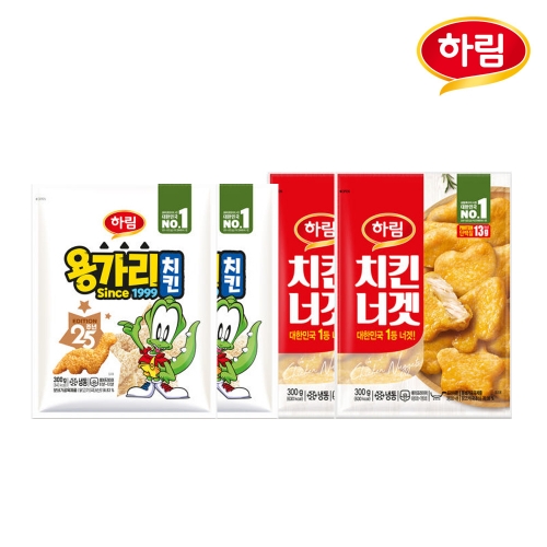 [하림] 용가리치킨 300g x 2개+치킨너겟 300g x 2개