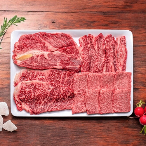 [우담] 명품 한우 ++1 투뿔 모듬구이 세트 구이용400g (갈비살200g + 치마살200g)