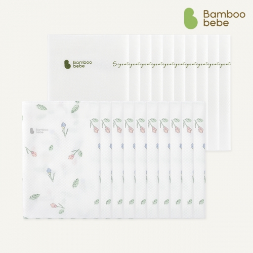 [밤부베베] 시그니처 손수건 세트(엠보/20장) (엠보 퓨어 10p + 엠보 꽃망울 10p)