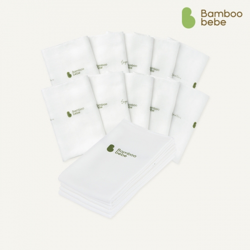 [밤부베베] 시그니처 입소문 세트(베이직) (거즈 퓨어 10p + 사각기저귀 퓨어 5p)