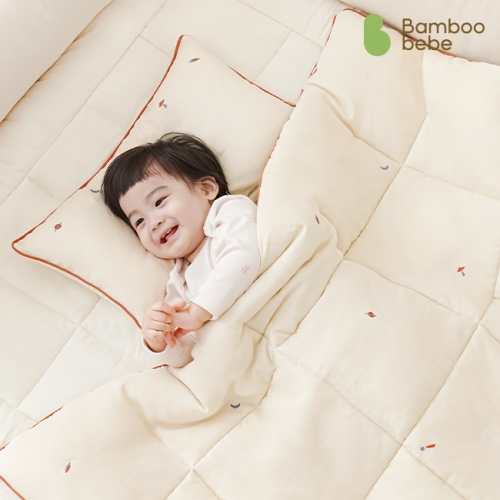 [밤부베베] 우주숲 거즈 차렵이불세트(이불+베개)_B(L)(딥슬립 블루)