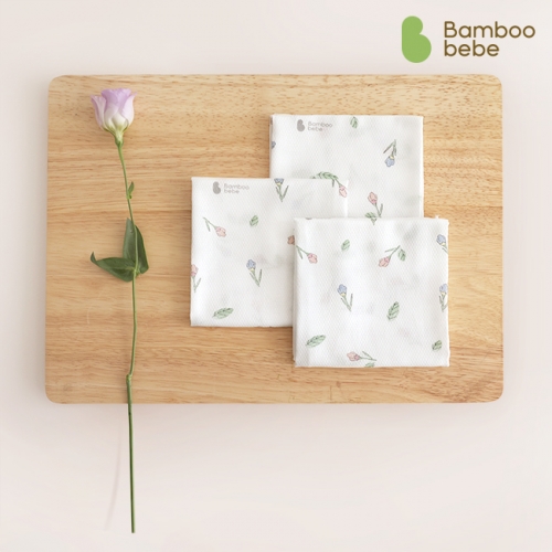 [밤부베베] 순한대나무 시그니처 엠보손수건_아기꽃망울 5장