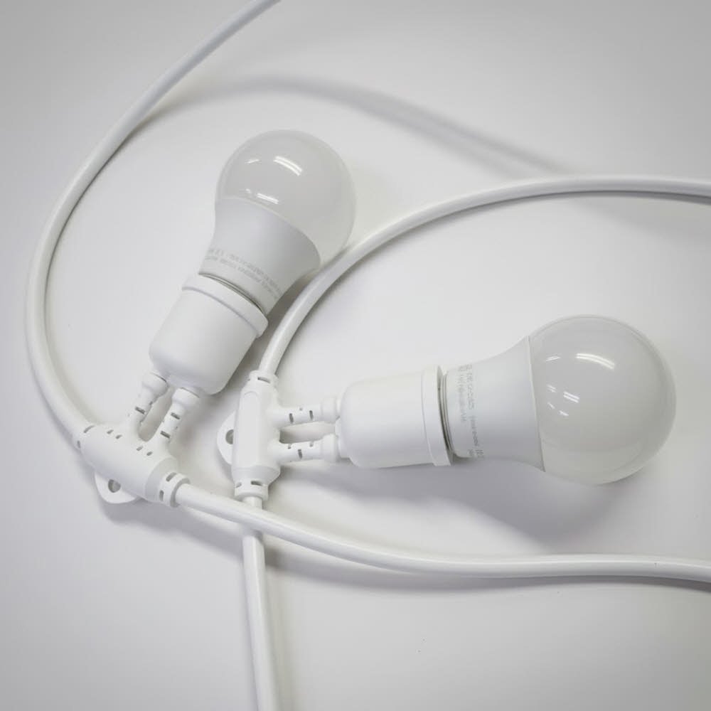 [선세이브] LED 캠핑 파티라이트 스트링라이트_화이트(15m/12분기/램프12개포함) 램프색상2종/택1