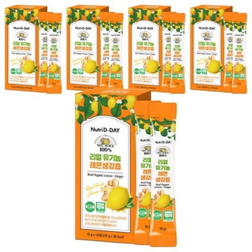 [뉴트리디데이] 리얼 유기농 레몬생강즙 15gx14포x5박스