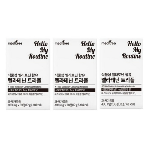 [메디트리] 식물성 멜라토닌 멜라테닌 트리플 400mgx30정x3박스
