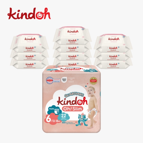 [킨도] 오슬림 가디언즈 6단계 3팩 + 프리미엄 물티슈 레드 휴대용 20매*20팩