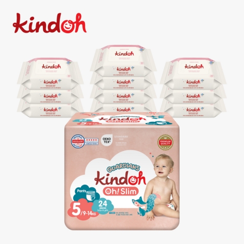 [킨도] 오슬림 가디언즈 5단계 3팩 + 프리미엄 물티슈 레드 휴대용 20매*20팩