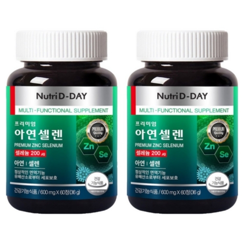 [뉴트리디데이] 아연 셀렌 600mgx60정x2병