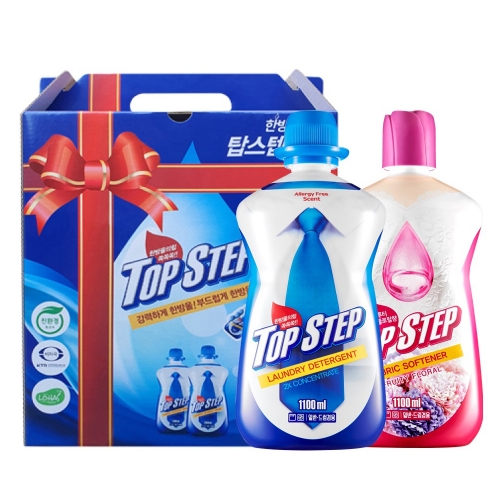 [탑스텝] 고농축세탁세제1000ml+섬유유연제1100ml(프루티플로럴) 선물세트