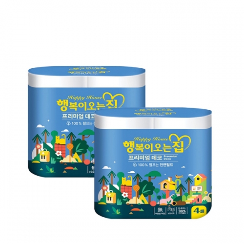 [현대제지] 행복이오는집 화장지 25m 4롤×2개