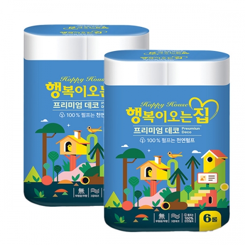 [현대제지] 행복이오는집 화장지 27m 6롤×2개