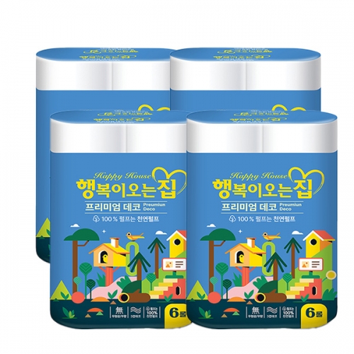 [현대제지] 행복이오는집 화장지 27m 6롤×4개