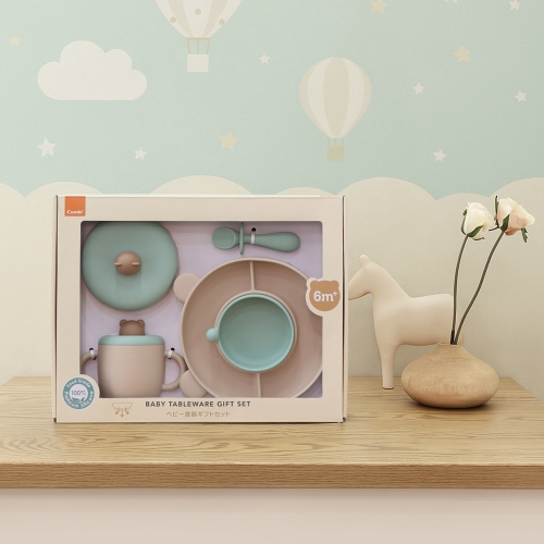 [콤비] 실리콘 식기세트(스푼,빨대컵,흡착볼,흡착식판)