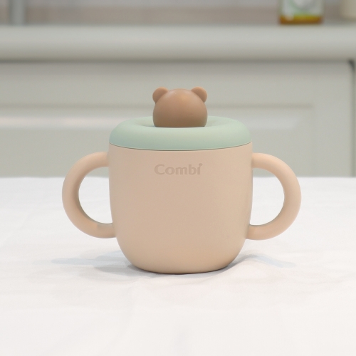 [콤비] 말랑베어 실리콘 흘림방지 양손 빨대컵