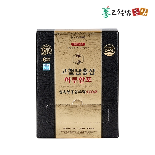 [고철남홍삼] 짜먹는 전체식 홍삼스틱 하루한포 실속형 (10ml x 100포)