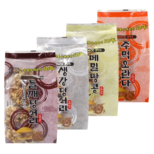 [좋은세상]50년 전통수제과자 4종 세트 (들깨+생강+메밀+오란다 60gx4개)