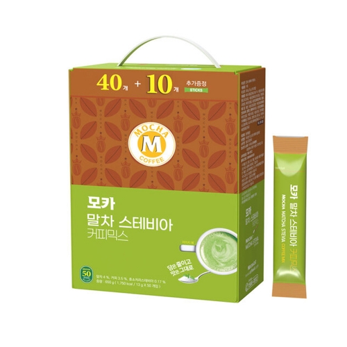 [모카] 홈카페 모카 말차 스테비아 커피믹스 50T 650g