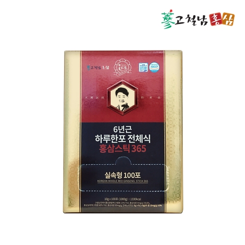 [고철남홍삼] 6년근 하루한포 전체식 홍삼스틱 365 실속형 (10g x 100포)