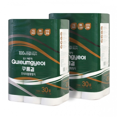 [하얀페이퍼] 구름결 화장지 25M 30롤×2P