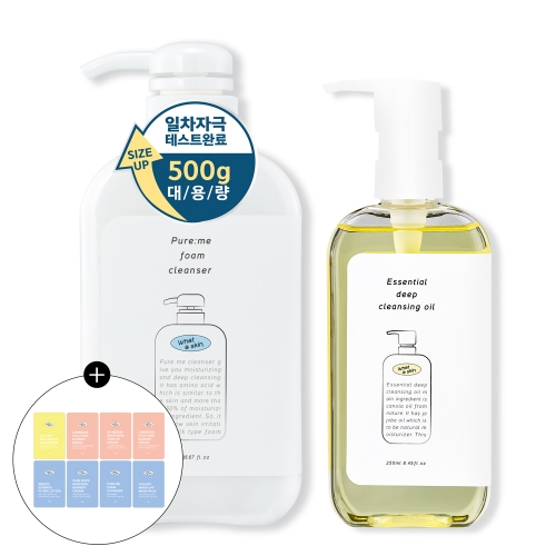 [와더스킨] 퓨어미 폼클렌징500g+딥 클렌징오일250ml